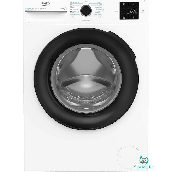 Beko Masina de spalat rufe Beko BM3WFSU38413WB, 8 Kg, 1400 RPM, Clasa A, SteamCure, Recycled Tub, ProSmart Inverter Motor, AddXtra, WaterMode, ColdWash, Alb la 2,636.99 lei ron