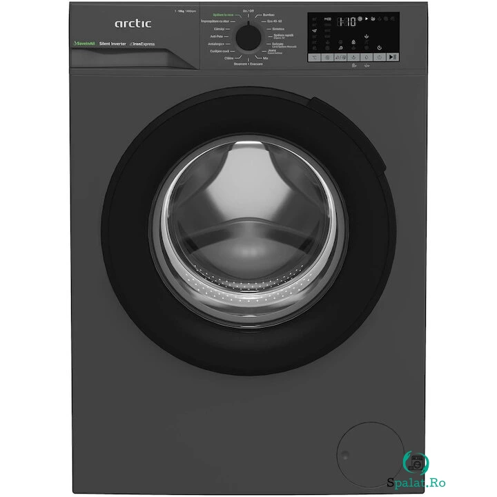 Arctic Masina de spalat rufe Arctic APLM2WFSU210411A, 10 Kg, 1400 RPM, Clasa A, Motor Silent Inverter, Recycled Tub, Steam, Child Lock, Add-In, Antracit