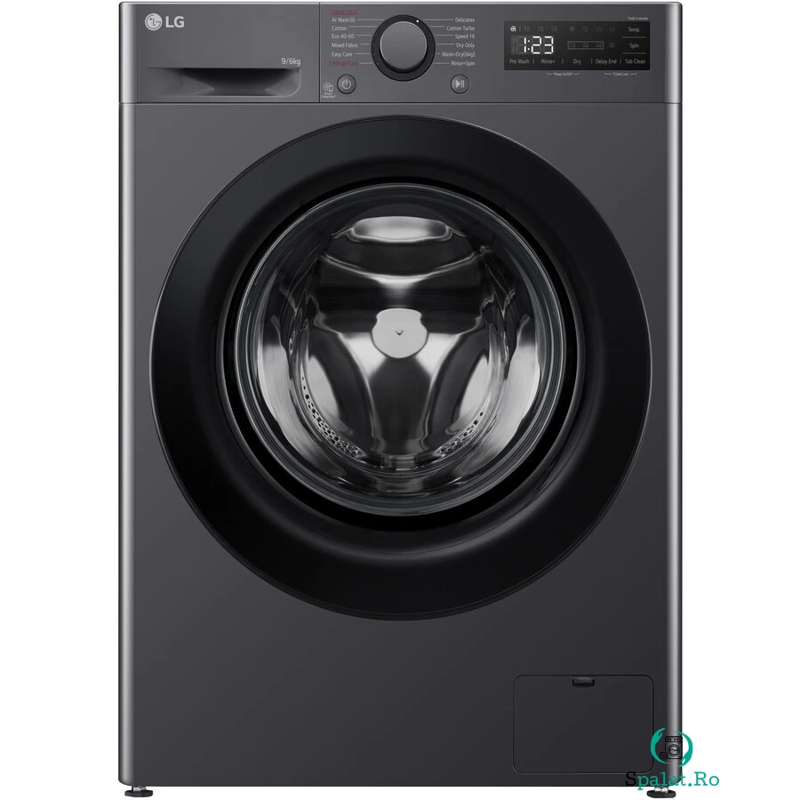 LG Masina de spalat rufe cu uscator LG F4DR509SBM, 9 kg Spalare, 6 kg Uscare, 1400 rpm, Clasa B, Motor Direct Drive, TurboWash, Negru