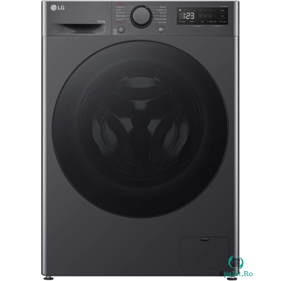 LG Masina de spalat rufe cu uscator LG, 10 kg Spalare, 6 kg Uscare, 1400 rpm, Clasa B, Motor Direct Drive, TurboWash, Steam, Negru