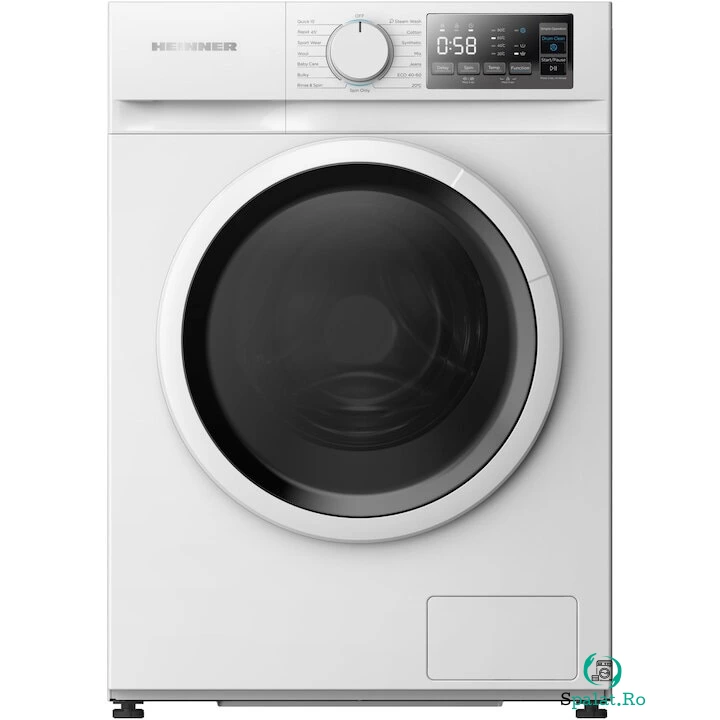 HEINNER Masina de spalat rufe slim Heinner HWM-M814IVSMNA+++, 8 kg, 1400 rpm, Clasa A, Motor inverter, Display digital, Blocare acces copii, Alb