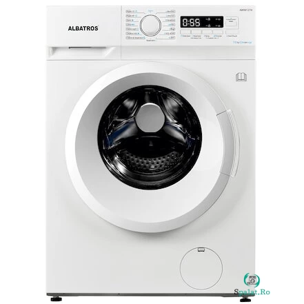 Albatros Masina de spalat rufe Albatros AWM1274,7 kg, Slim, 15 Programe, 1200 Rotatii, Clasa energetica D, Termostat reglabil, Program ECO 40-60°C, Blocare acces copii, Alb