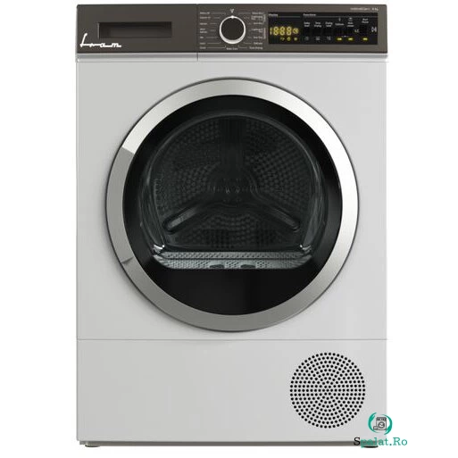 Fram Uscator de rufe Fram FHPD-V8T2A++, 8 kg, 15 programe uscare, clasa A++, Iluminare cuva, Indicator curatare filtru scame, Blocare acces copii, Alb