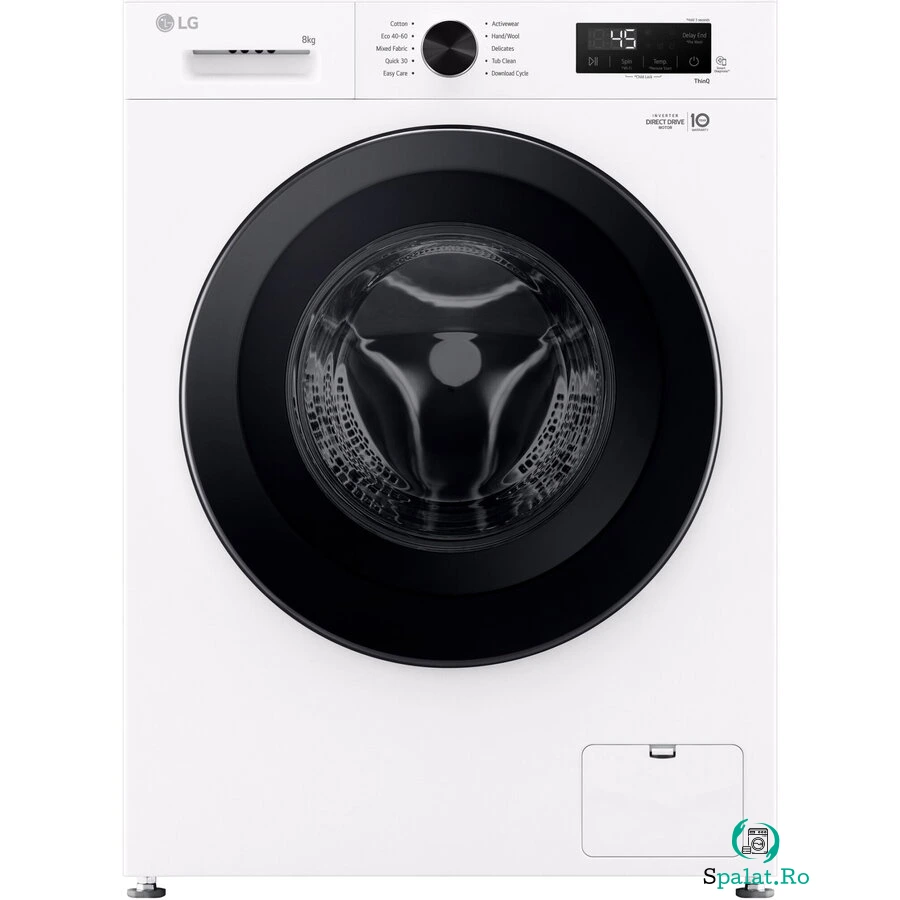 LG Masina de spalat rufe LG F4X1008NWK, 8 kg, Clasa A, 1400 RPM, 6 Motion, Inverter Direct Drive, Wi-Fi, Alb