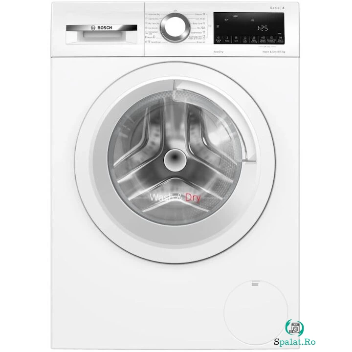 BOSCH Masina de spalat rufe cu uscator Bosch WNA144V0BY, Spalare 9 kg, Uscare 5 kg, 1400 RPM, Clasa B, Motor EcoSilence Drive, AutoDry, Alb la 4,454.99 lei ron