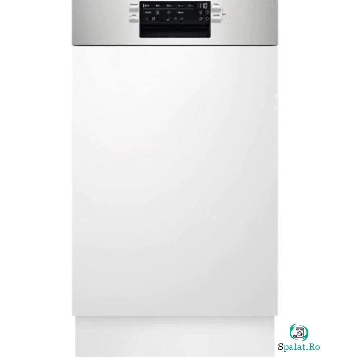 AEG Masina de spalat vase semi-incorporabila AEG FEE73517PM, 10 seturi, 9 programe, Clasa D, MaxiFlex, SatelliteClean, QuickLift, AirDry, 45 cm