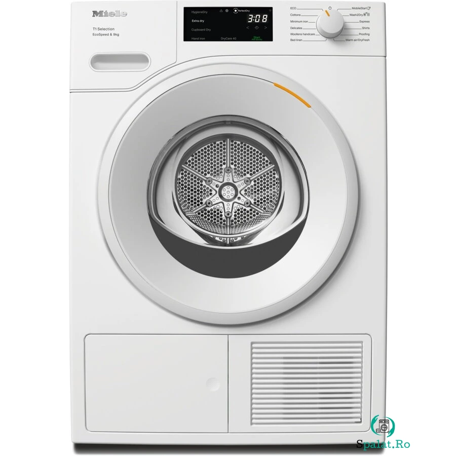 Miele FS Uscator de rufe Miele TSD 643 WP EcoSpeed, 9kg,DirectSensor, DryCare 40, HygieneDry, clasa A+++, tehnologie cu pompa de caldura, consum redus, Alb