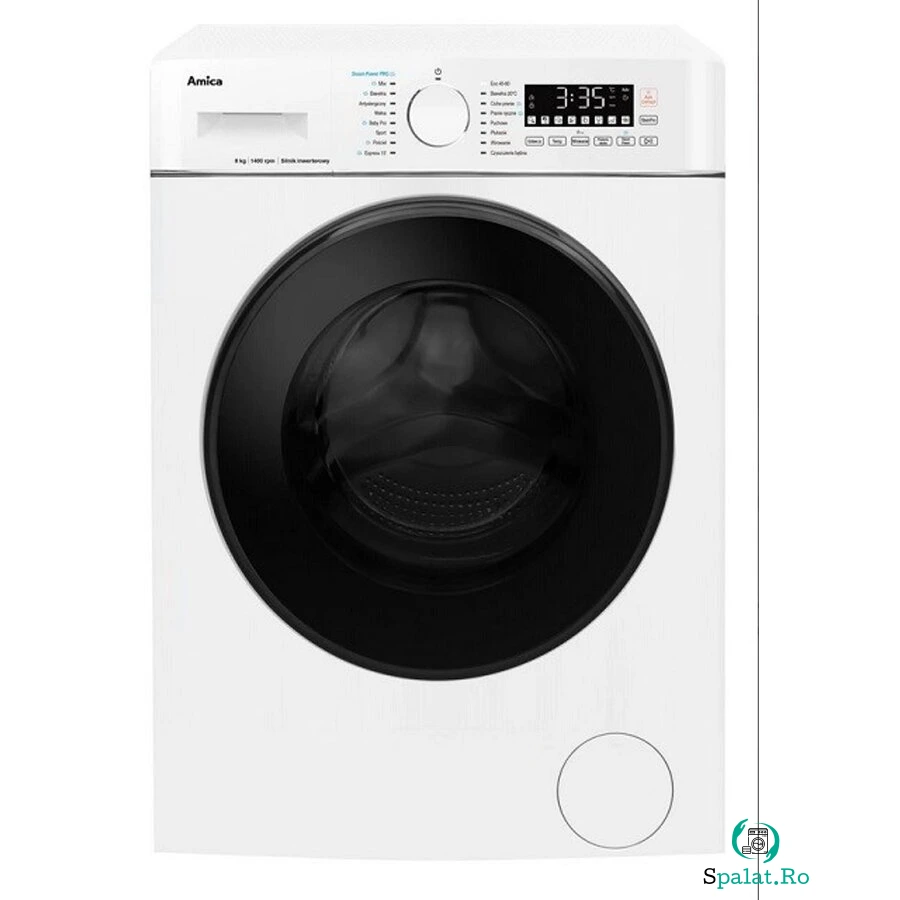 AMICA Masina de spalat Amica capacitate 8kg, clasa energetica A, 1400 rpm, 16 programe, Alb