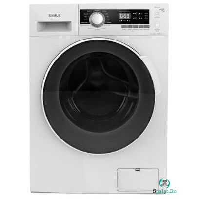 Samus Masina de spalat rufe Samus WSGDI-8140, 8 kg, Clasa energetica B, Motor Inverter, Afisaj LCD, 16 Programe, 1400 rotatii, Control antispuma, Alb
