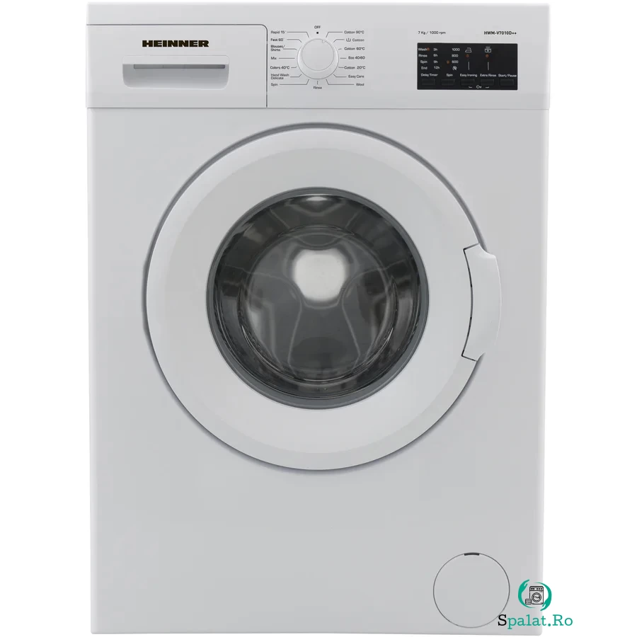 Masina de spalat Heinner HWM-V7010D++, 7 kg, 1000 RPM, Clasa D, Display LED, Alb la 1,778.05 lei ron