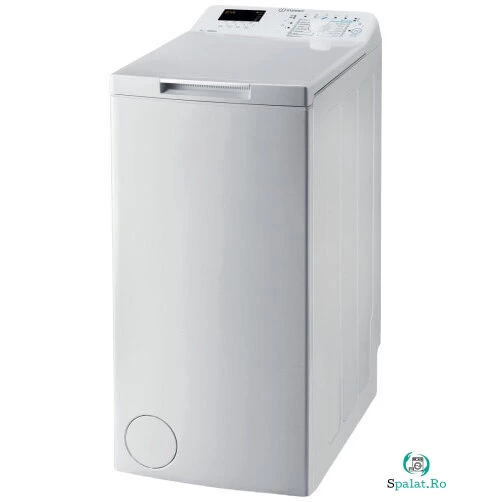 INDESIT Masina de spalat rufe cu incarcare verticala Indesit BTWS72200EU/N, 7 kg, 1200 rpm, Clasa E, Turn&Go, Display digital, Alb