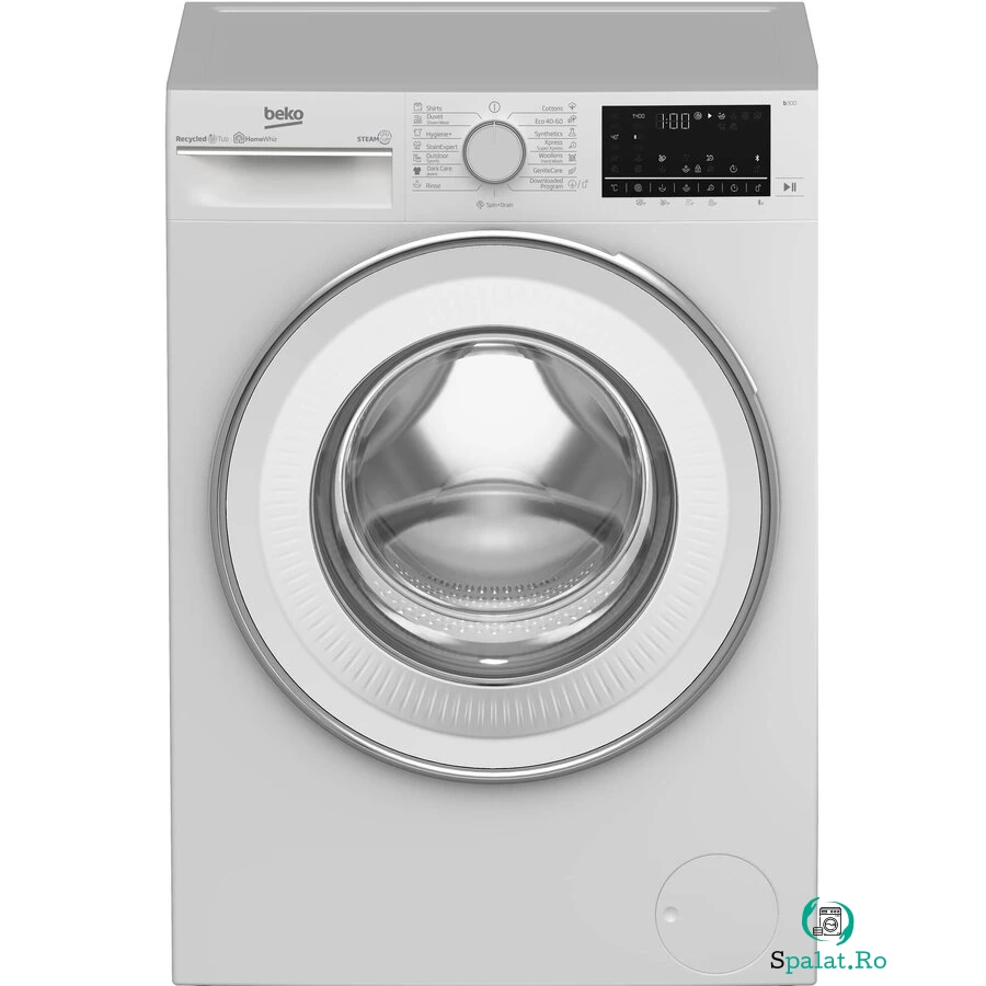 Beko Masina de spalat rufe Beko, 9kg, Clasa A, 1400 rpm, 60 cm, Motor ProSmartInverter, Energy Spin, Recycled Tub, Steam Cure, Display, Alb la 2,625.99 lei ron