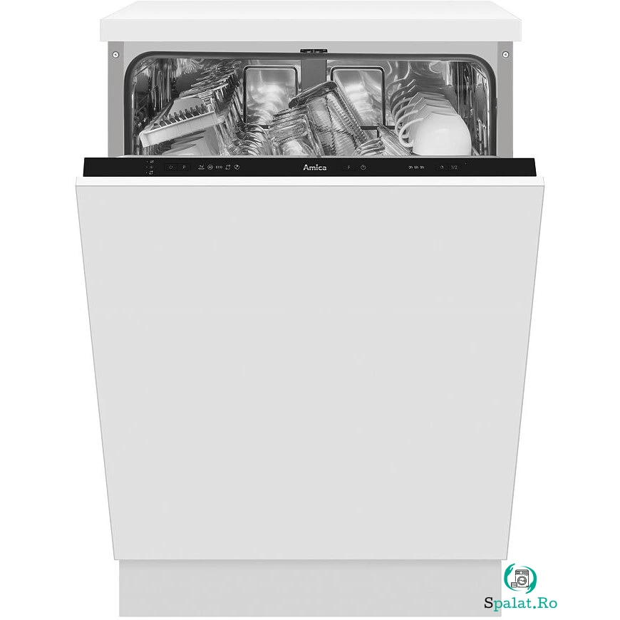 AMICA Masina de spalat vase incorporabila Amica DIM61E5qN,12 seturi, uscare cu aer cald, incarcare pe jumatate, 5 programe, 60 cm, Alb