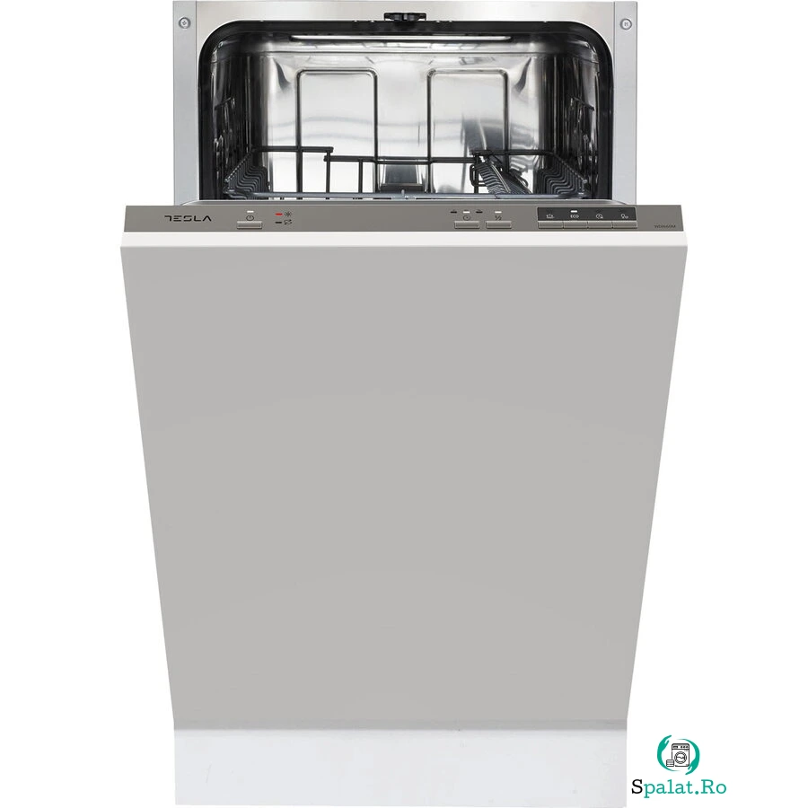 TESLA Masina de spalat vase incorporabila Tesla WDI461M, 9 seturi, 4 programe, Clasa E, Pornire intarziata, Incarcare la jumate, 45 cm, Argintiu